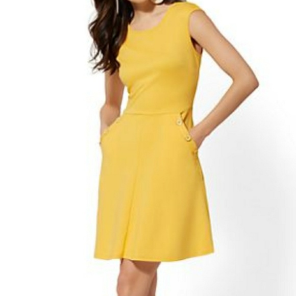 New York & Company Dresses & Skirts - NY & Co Button Accent Fit and Flare Dress